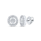 Dazzling Brilliance: 10kt White Gold Diamond Circle Earrings - Splendid Jewellery