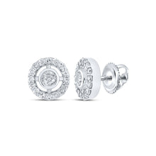 Load image into Gallery viewer, Dazzling Brilliance: 10kt White Gold Diamond Circle Earrings - Splendid Jewellery
