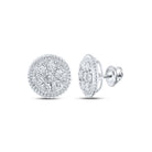 Dazzling Brilliance: 10kt White Gold Diamond Cluster Earrings - Splendid Jewellery