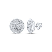 Load image into Gallery viewer, Dazzling Brilliance: 10kt White Gold Diamond Cluster Earrings - Splendid Jewellery