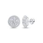 Dazzling Brilliance: 10kt White Gold Diamond Cluster Earrings - Splendid Jewellery