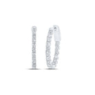 Dazzling Brilliance: 10kt White Gold Diamond Inside Outside Hoop Earrings - Splendid Jewellery