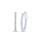 Dazzling Brilliance: 10kt White Gold Diamond Inside Outside Hoop Earrings - Splendid Jewellery