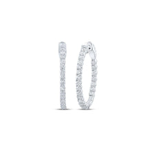 Load image into Gallery viewer, Dazzling Brilliance: 10kt White Gold Diamond Sparkle Hoop Earrings - Splendid Jewellery