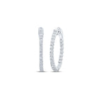 Dazzling Brilliance: 10kt White Gold Diamond Sparkle Hoop Earrings - Splendid Jewellery