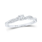 Dazzling Brilliance: 10kt White Gold Round Diamond Solitaire Fashion Ring - Splendid Jewellery