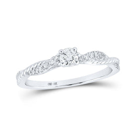 Dazzling Brilliance: 10kt White Gold Round Diamond Solitaire Fashion Ring - Splendid Jewellery