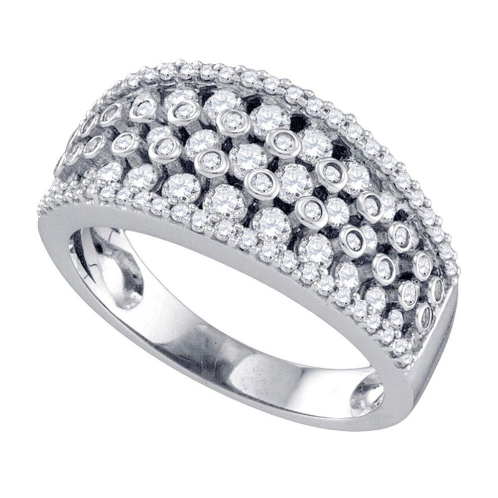 Dazzling Brilliance | 10kt White Gold Women's Round Diamond Band Ring 1 Cttw - Splendid Jewellery