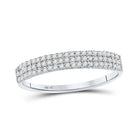 Dazzling Brilliance | 10kt White Gold Womens Round Diamond Band Ring 1/5 Cttw - Splendid Jewellery
