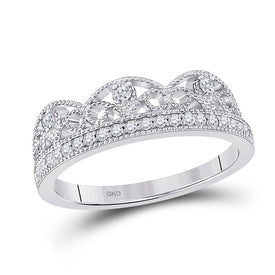 Dazzling Brilliance | 10kt White Gold Womens Round Diamond Band Ring 1/5 Cttw | Splendid Jewellery - Splendid Jewellery