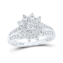 Load image into Gallery viewer, Dazzling Brilliance: 10kt White Gold Womens Round Diamond Cluster Ring 1 Cttw - Splendid Jewellery