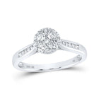 Dazzling Brilliance: 10kt White Gold Womens Round Diamond Cluster Ring 1/2 Cttw - Splendid Jewellery