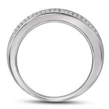 Load image into Gallery viewer, Dazzling Brilliance | 10kt White Gold Womens Round Diamond Pave Band Ring 1/2 Cttw Side view from the 10Kt White Gold Womens Round Diamond Pave Band Ring 1 2 Cttwpin221179 collection by Splendid Jewellery