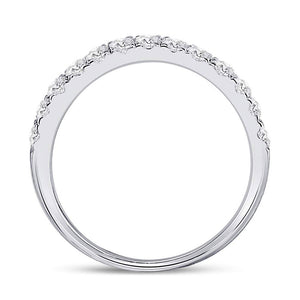 Dazzling Brilliance | 10kt White Gold Womens Round Diamond Single Row Band Ring 1/2 Cttw - Splendid Jewellery