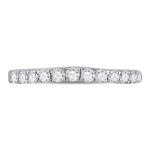 Dazzling Brilliance | 10kt White Gold Womens Round Diamond Single Row Band Ring 1/2 Cttw - Splendid Jewellery