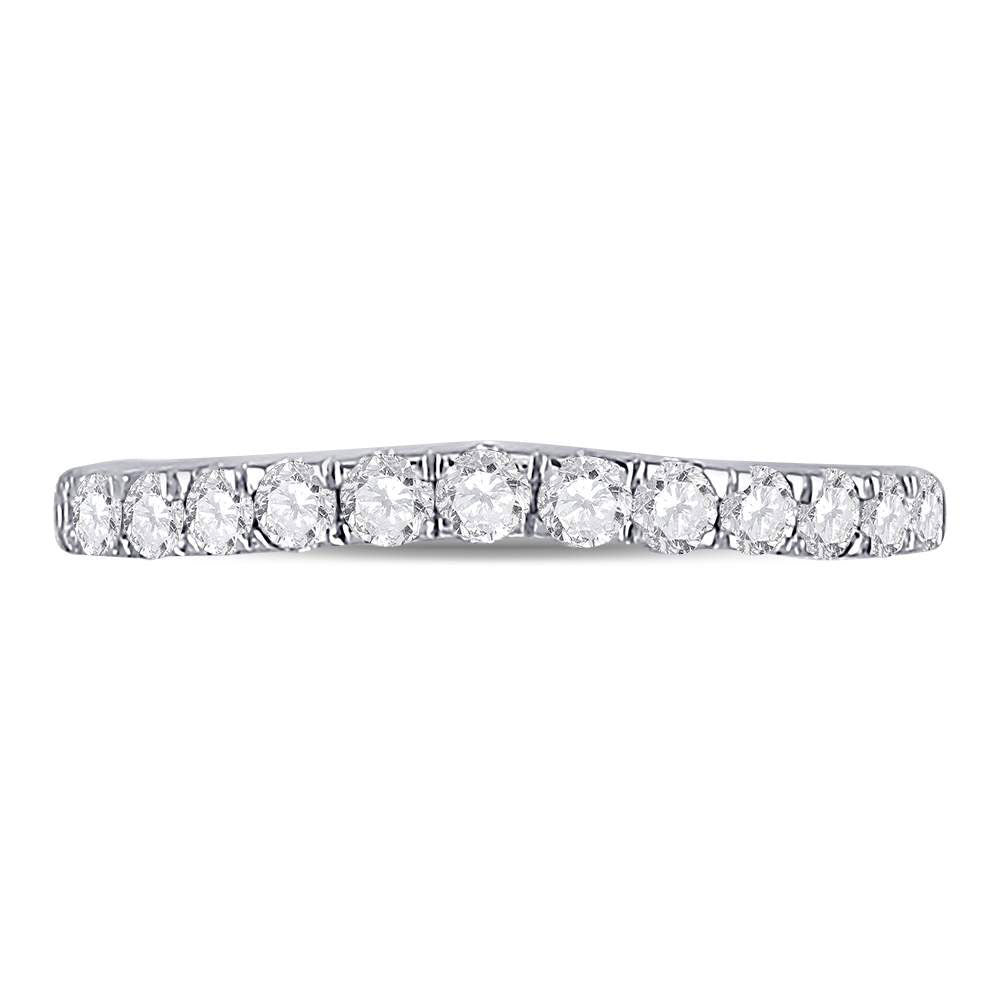 Dazzling Brilliance | 10kt White Gold Womens Round Diamond Single Row Band Ring 1/2 Cttw - Splendid Jewellery