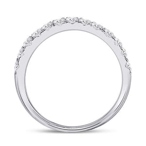 Dazzling Brilliance | 10kt White Gold Womens Round Diamond Single Row Band Ring 1/2 Cttw - Splendid Jewellery