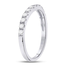 Load image into Gallery viewer, Dazzling Brilliance | 10kt White Gold Womens Round Diamond Single Row Band Ring 1/2 Cttw Front view from the 10Kt White Gold Womens Round Diamond Single Row Band Ring 1 2 Cttwpin221653 collection by Splendid Jewellery