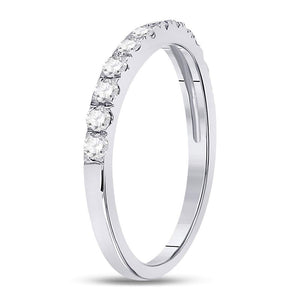 Dazzling Brilliance | 10kt White Gold Womens Round Diamond Single Row Band Ring 1/2 Cttw - Splendid Jewellery