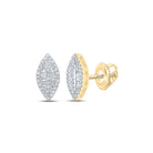 Dazzling Brilliance: 10kt Yellow Gold Baguette Diamond Oval Earrings - Splendid Jewellery