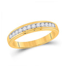 Dazzling Brilliance: 10kt Yellow Gold Men's Round Diamond Wedding Band Ring 1/2 Cttw - Splendid Jewellery