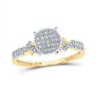Dazzling Brilliance: 10kt Yellow Gold Womens Round Diamond Cluster Ring 1/6 Cttw - Splendid Jewellery