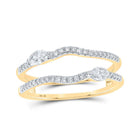 Dazzling Brilliance: 10kt Yellow Gold Womens Round Diamond Wrap Enhancer - Splendid Jewellery