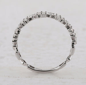 Dazzling Brilliance | 14kt White Gold Baguette Diamond Modern Band Ring 1/3 Cttw - Splendid Jewellery