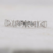 Load image into Gallery viewer, Dazzling Brilliance | 14kt White Gold Baguette Diamond Modern Band Ring 1/3 Cttw - Splendid Jewellery