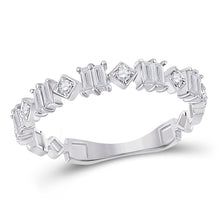 Load image into Gallery viewer, Dazzling Brilliance | 14kt White Gold Baguette Diamond Modern Band Ring 1/3 Cttw - Splendid Jewellery