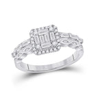 Dazzling Brilliance: 14kt White Gold Baguette Diamond Square Bridal Wedding Engagement Ring - Splendid Jewellery