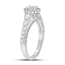 Load image into Gallery viewer, Dazzling Brilliance 14kt White Gold Oval Diamond Halo Bridal Wedding Engagement Ring 1-1/4 Cttw - Side View