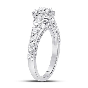 Dazzling Brilliance 14kt White Gold Oval Diamond Halo Bridal Wedding Engagement Ring 1 - 1/4 Cttw - Splendid Jewellery