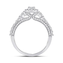 Load image into Gallery viewer, Dazzling Brilliance 14kt White Gold Oval Diamond Halo Bridal Wedding Engagement Ring 1-1/4 Cttw - Second Side View