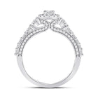 Dazzling Brilliance 14kt White Gold Oval Diamond Halo Bridal Wedding Engagement Ring 1-1/4 Cttw - Second Side View