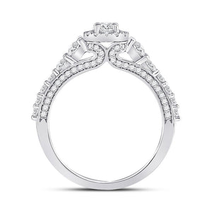 Dazzling Brilliance 14kt White Gold Oval Diamond Halo Bridal Wedding Engagement Ring 1 - 1/4 Cttw - Splendid Jewellery