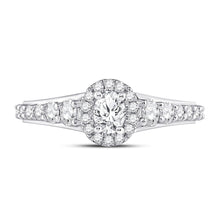 Load image into Gallery viewer, Dazzling Brilliance 14kt White Gold Oval Diamond Halo Bridal Wedding Engagement Ring 1 - 1/4 Cttw - Splendid Jewellery