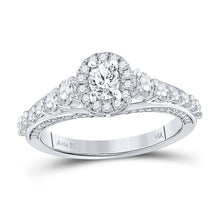 Load image into Gallery viewer, Dazzling Brilliance 14kt White Gold Oval Diamond Halo Bridal Wedding Engagement Ring 1 - 1/4 Cttw - Splendid Jewellery