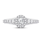 Dazzling Brilliance 14kt White Gold Oval Diamond Halo Bridal Wedding Engagement Ring 1-1/4 Cttw - Front View
