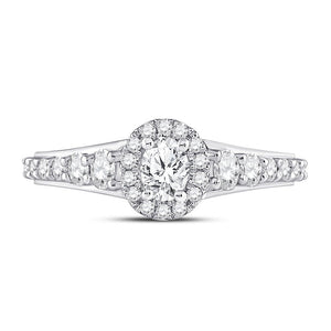 Dazzling Brilliance 14kt White Gold Oval Diamond Halo Bridal Wedding Engagement Ring 1 - 1/4 Cttw - Splendid Jewellery