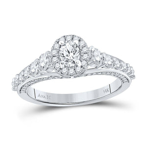 Dazzling Brilliance 14kt White Gold Oval Diamond Halo Bridal Wedding Engagement Ring 1 - 1/4 Cttw - Splendid Jewellery