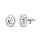Dazzling Brilliance: 14kt White Gold Oval Diamond Solitaire Stud Earrings - Splendid Jewellery