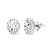 Load image into Gallery viewer, Dazzling Brilliance: 14kt White Gold Oval Diamond Solitaire Stud Earrings - Splendid Jewellery