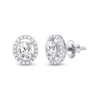 Dazzling Brilliance: 14kt White Gold Oval Diamond Solitaire Stud Earrings - Splendid Jewellery