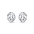 Dazzling Brilliance: 14kt White Gold Oval Diamond Solitaire Stud Earrings - Splendid Jewellery