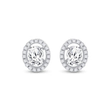 Load image into Gallery viewer, Dazzling Brilliance: 14kt White Gold Oval Diamond Solitaire Stud Earrings - Splendid Jewellery