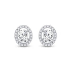 Dazzling Brilliance: 14kt White Gold Oval Diamond Solitaire Stud Earrings - Splendid Jewellery