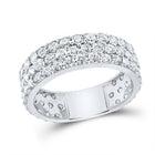 Dazzling Brilliance: 14kt White Gold Womens Round Diamond Pave Band Ring 2 - 7/8 Cttw - Splendid Jewellery