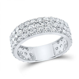 Dazzling Brilliance: 14kt White Gold Womens Round Diamond Pave Band Ring 2 - 7/8 Cttw - Splendid Jewellery