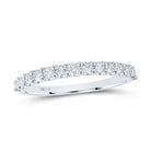 Dazzling Brilliance | 14kt White Gold Women's Round Diamond Single Row Band Ring 1/2 Cttw - Splendid Jewellery